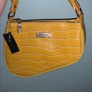 Yellow BEBE saddle bag